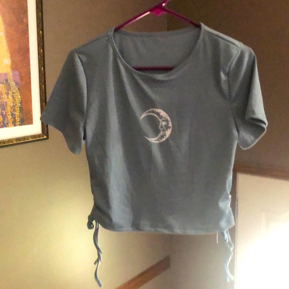 Light blue moon string crop top